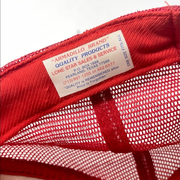 True Vintage Armadillo Brand Red NASA hat Trucker - Picture 11 of 13